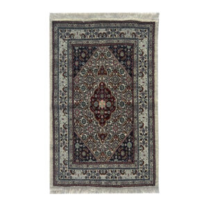 Tapete Persa Mood Bege e Vermelho 92x60cm Ideal para Quarto