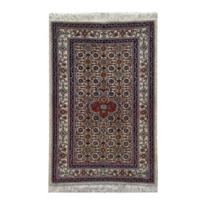 Tapete Persa Mood Bege com Vermelho 82x62cm Um Clássico da Decoração