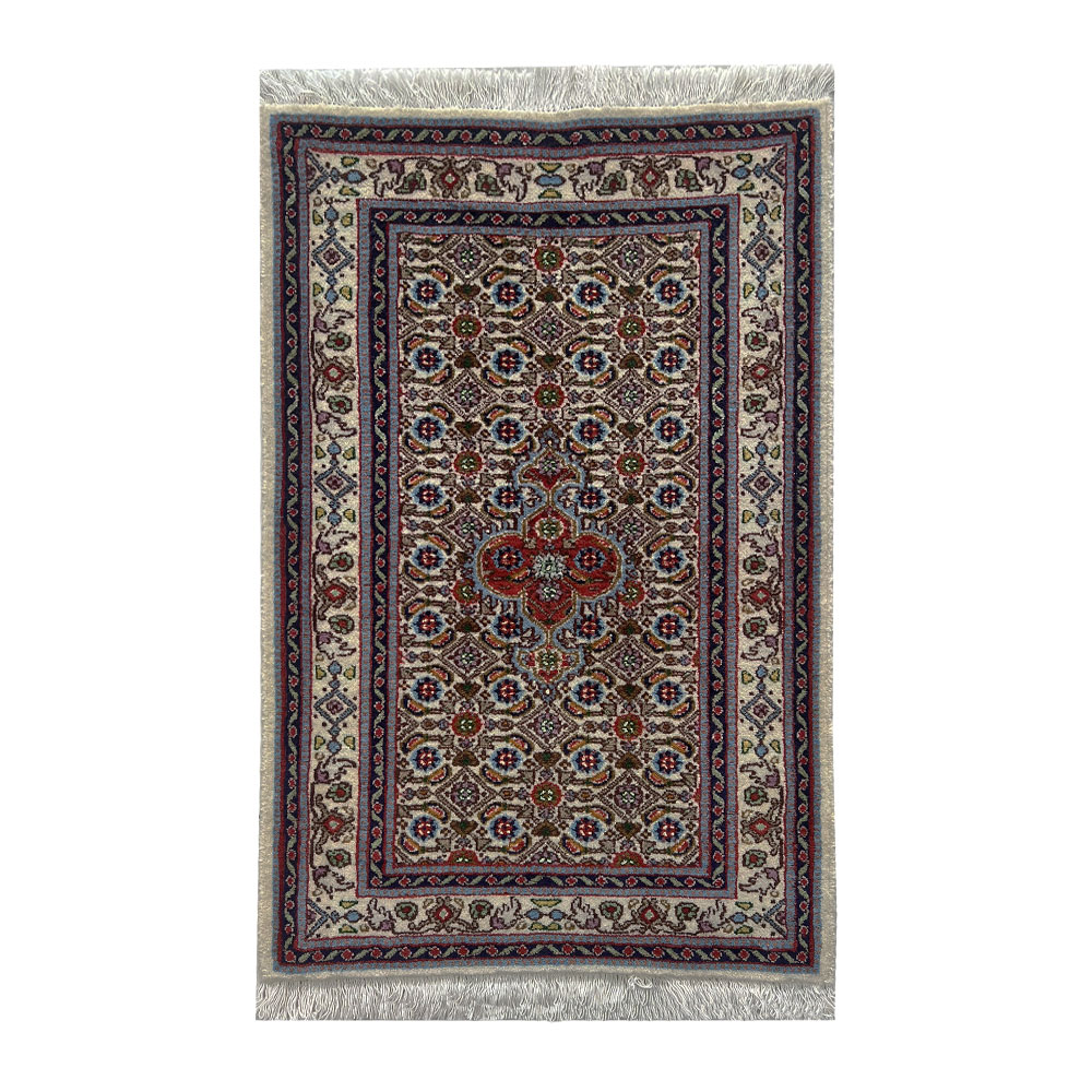 Tapete Persa Mood Bege e Vermelho 82x62cm Decoração
