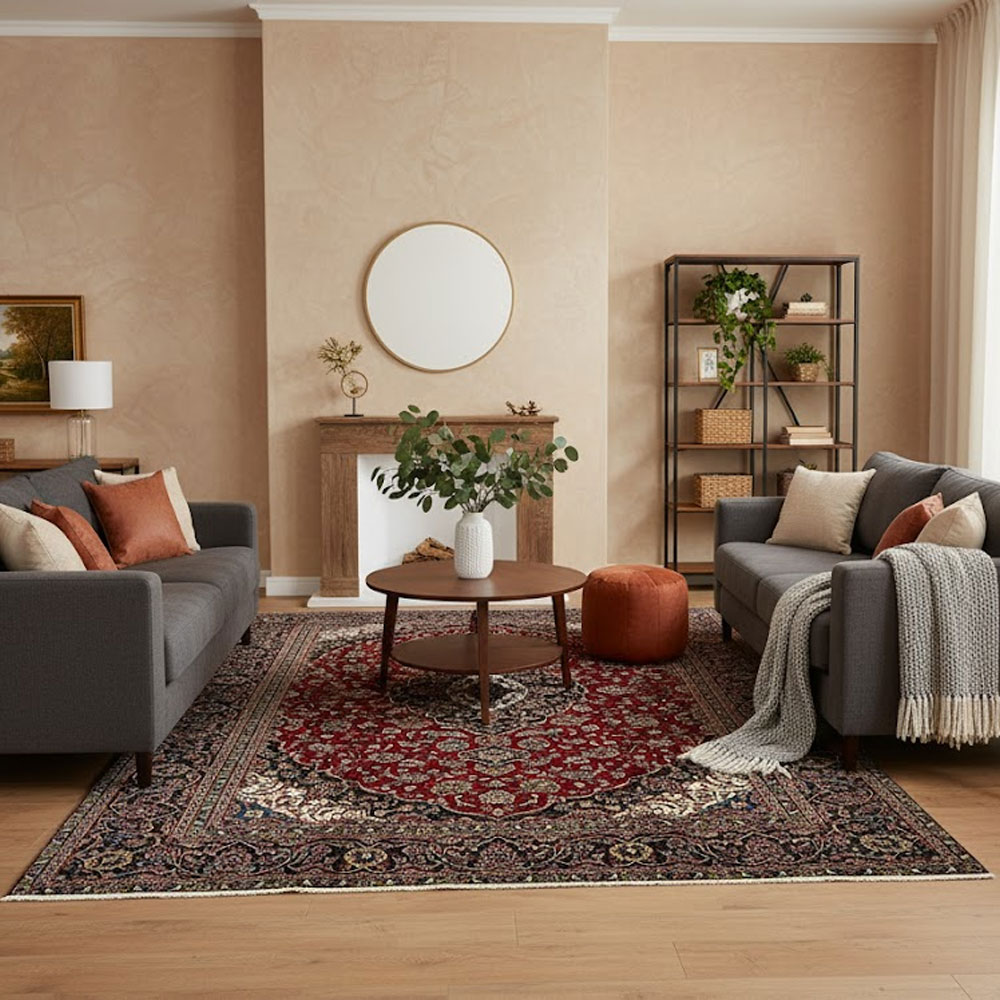 Tapete Persa Kashan Vermelho Elegância no Lar 4,10x2,95cm - Image 2