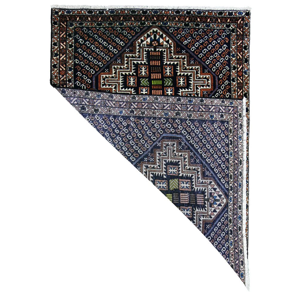 Tapete Persa Sharababak Azul Escuro 1,40x1,00cm Conforto - Image 3