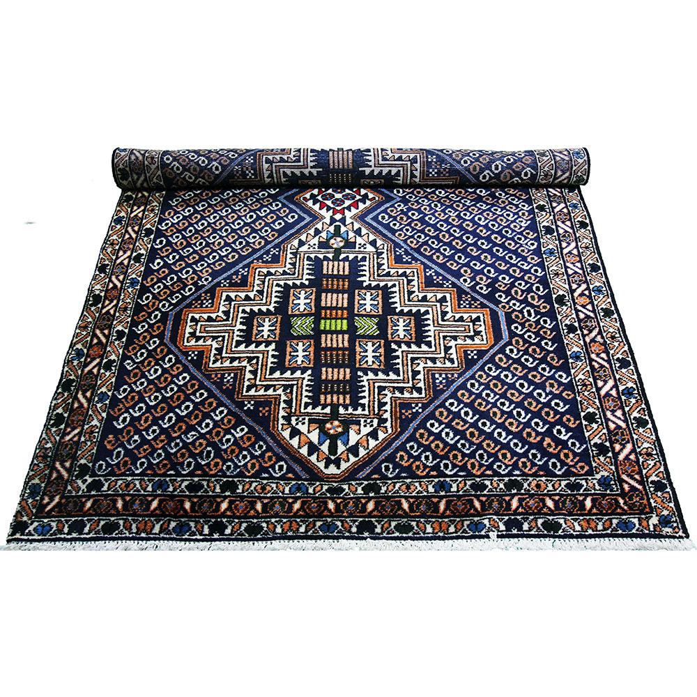 Tapete Persa Sharababak Azul Escuro 1,40x1,00cm Conforto - Image 4