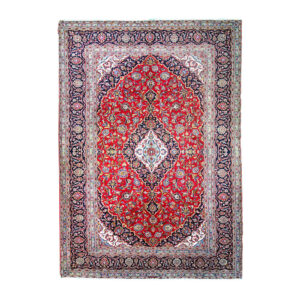 Tapete Persa Kashan Vermelho 3,45x2,40 Conforto para Seu Lar