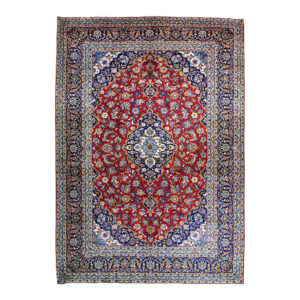 Tapete Persa Kashan Vermelho 3,55x2,50 Decorativo para Sala
