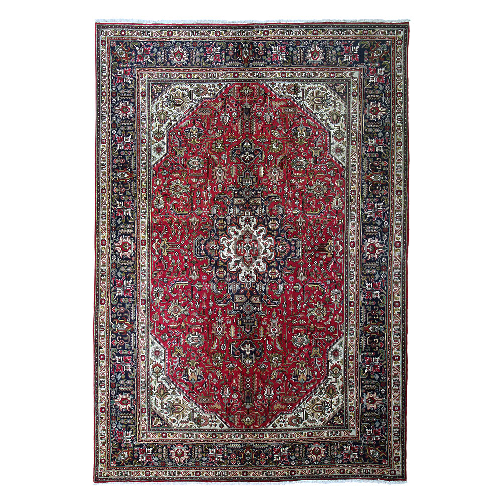 Tapete Persa Tabriz Vermelho 3,00x2,00 Decoração Sofisticada