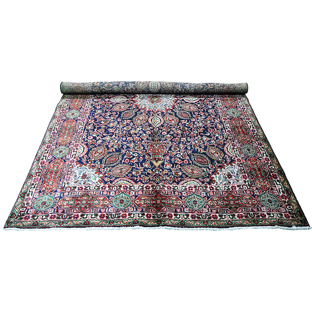 Tapete Persa Tabriz Azul 3,00x2,02 Decoração Sofisticada - Image 4